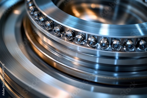 Close-up of precision mechanical bearings