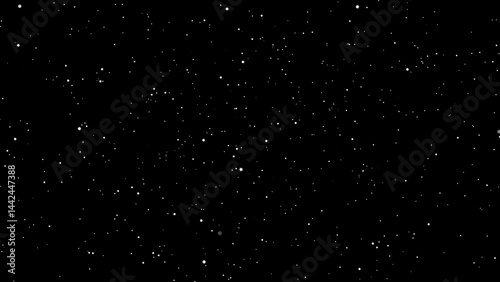 Flight through moving stars Isolated on Black Background