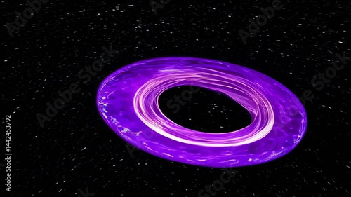 Swirling purple patterns dance against a deep cosmic background, creating an enchanting display of energy and motion. The vibrant hues intertwine fluidly, captivating the viewer