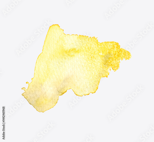 Yellow watercolor splash showcasing a soft abstract design on a clean background for creative projects