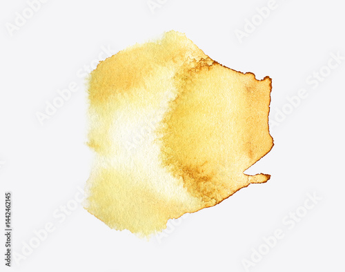 Textured yellow watercolor splash representing warmth and creativity in art design