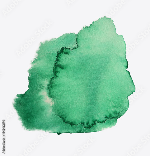 Beautiful green watercolor texture with soft edges and vibrant hues perfect for backgrounds or art projects