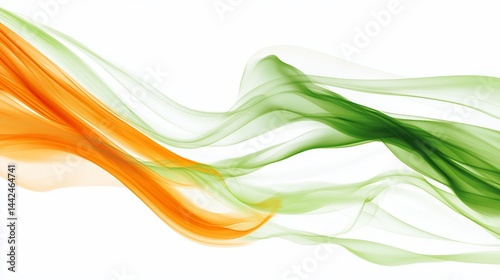Abstract smoke swirls in orange and green