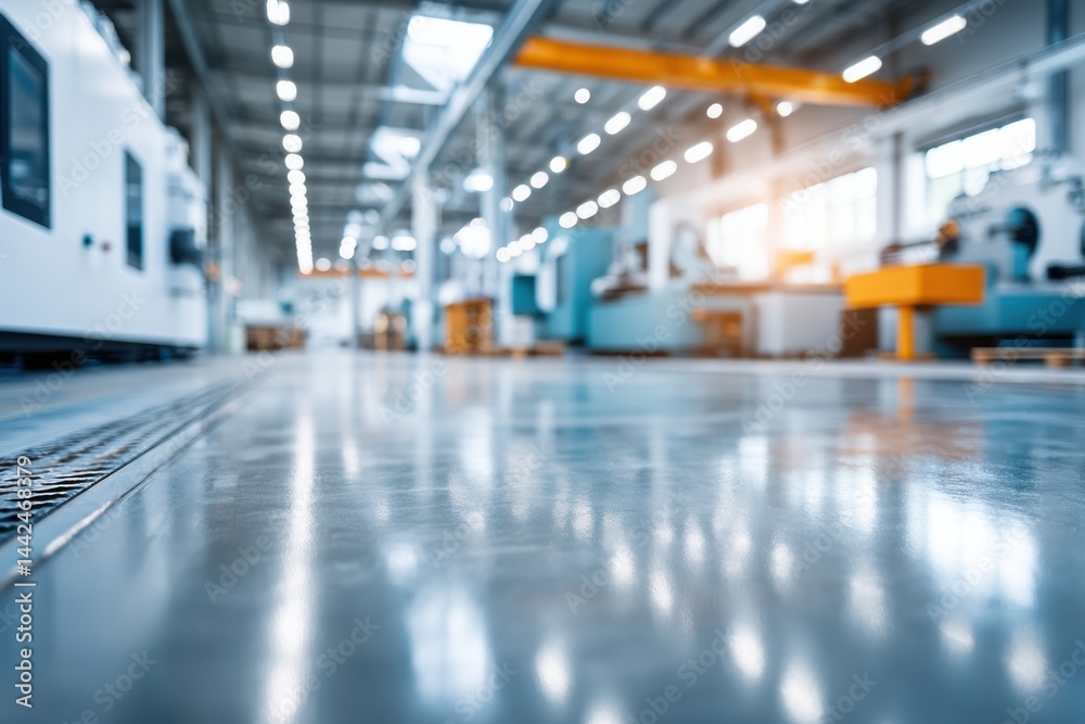 Fototapeta premium Brightly lit factory showcasing vibrant cabinet manufacturing process with engaging machinery and colorful designs