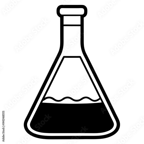 Isolated Laboratory Flask Icon Fill Design