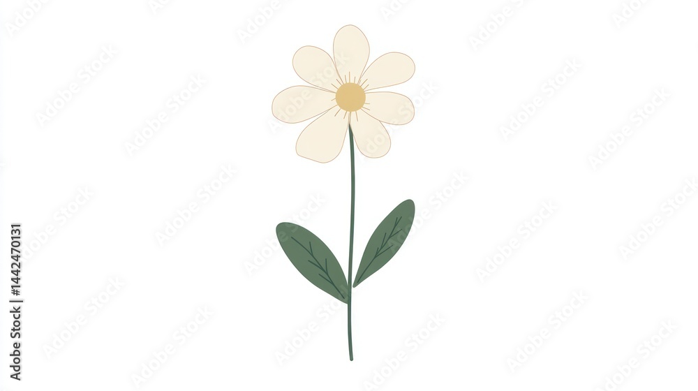 Simple White Flower Illustration Simple White Flower Illustration
