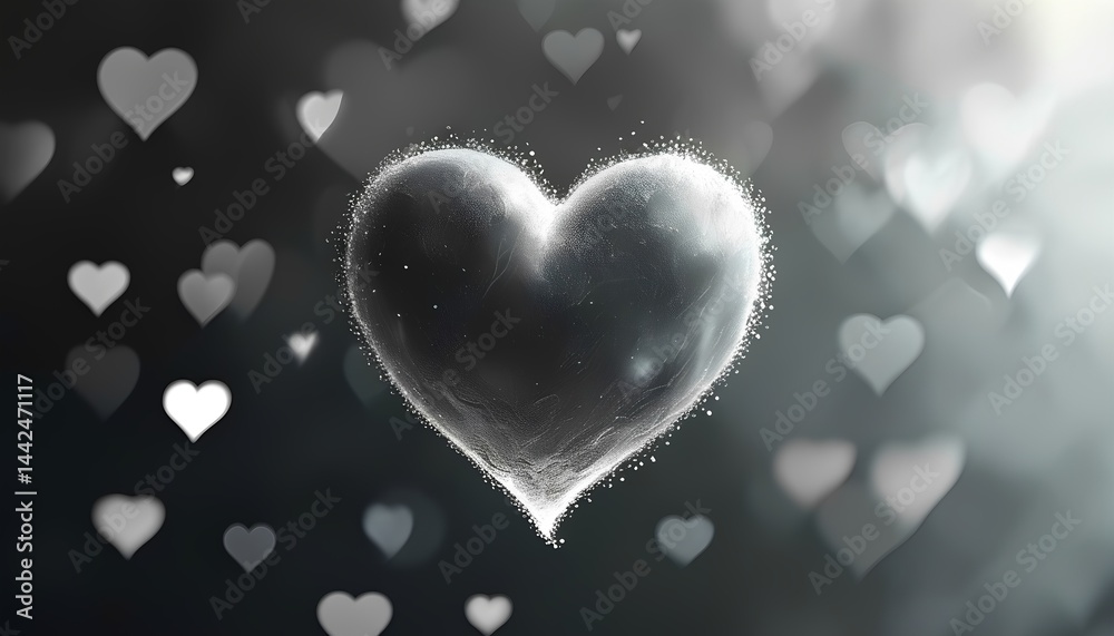 Fototapeta premium heart in snow Beautiful heart background pattern in warm colors perfect for romantic visuals valentines content wedding invitations love themed websites and heart based digital artwork