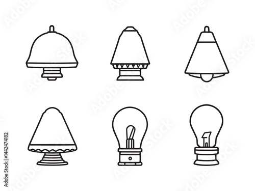 Line Art Illustration of Brooder Lamp for Poultry Care