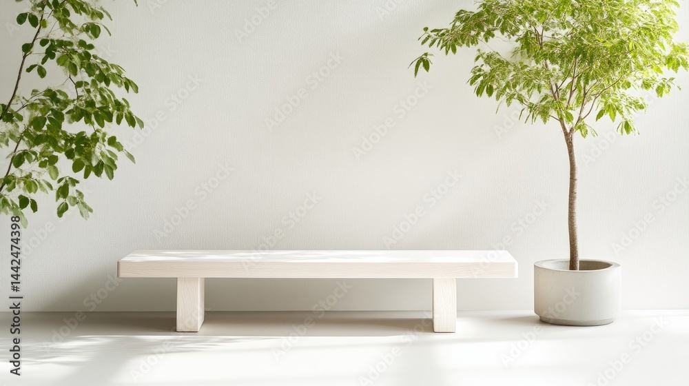 Obraz premium Modern bench with plants