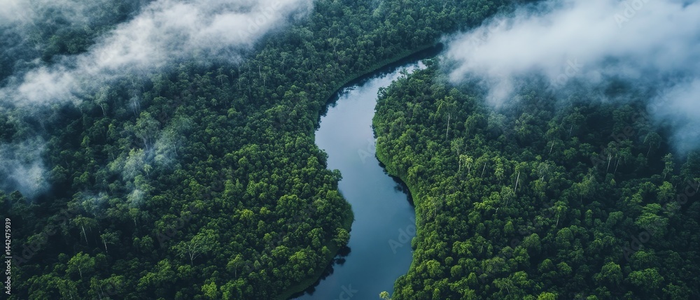 A river with a forest on either side