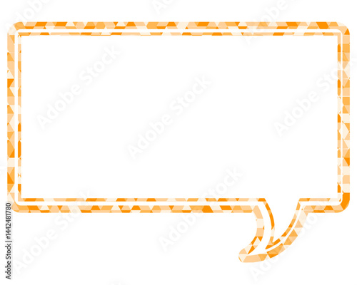 ステンドグラス風吹き出し　三角形模様　四角形