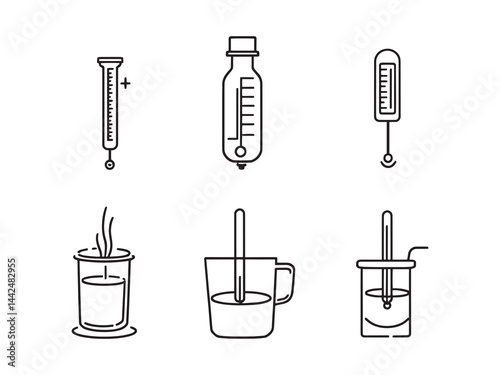 Milk tester device outline style line art vector