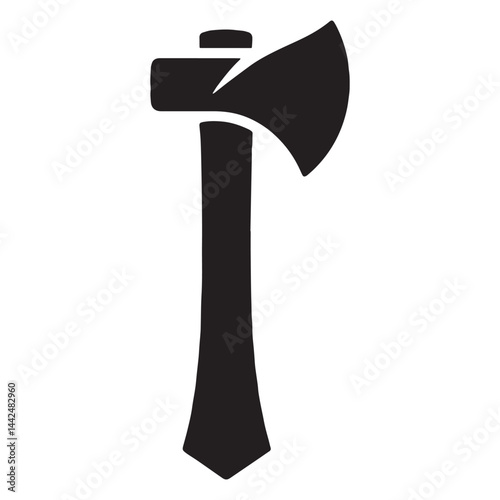 Prehistoric Stone Axe silhouette, an early man's battle tool – Stone Axe illustration – Minimalist Stone Axe vector – Weapon silhouette

