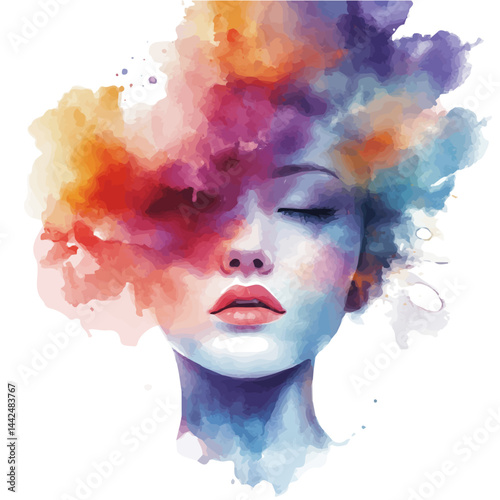 digital painting style, watercolor drawing, isolated on a white background. digital painting style vector.