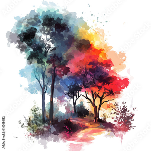 digital painting style, watercolor drawing, isolated on a white background. digital painting style vector.