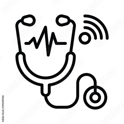 Check out our premium line style icon of online healthcare checkup