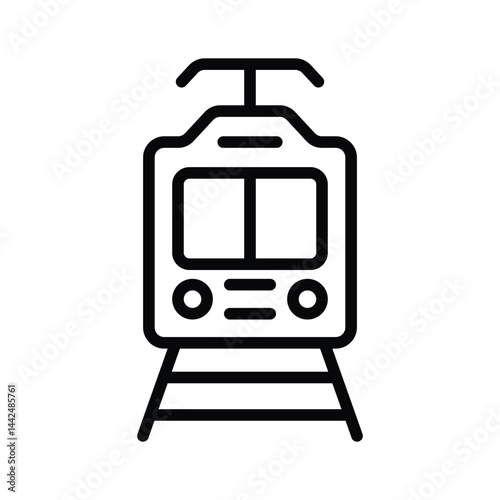 Latest line style icon showing electric tram