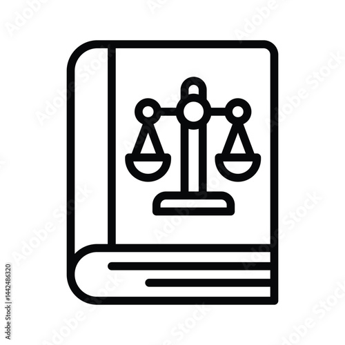 Download our premium line icon of law book