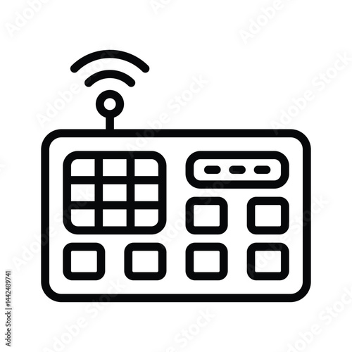 Wireless intercom icon creatively designed in outline style
