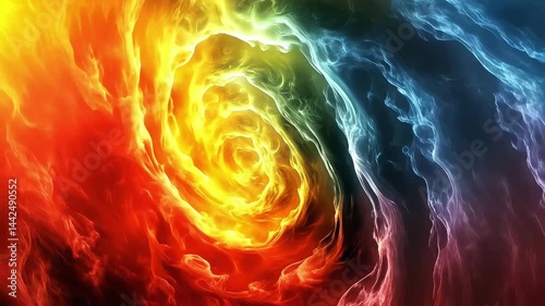Wallpaper Mural Vibrant rainbow energy swirling in abstract motion for visual effects. Torontodigital.ca