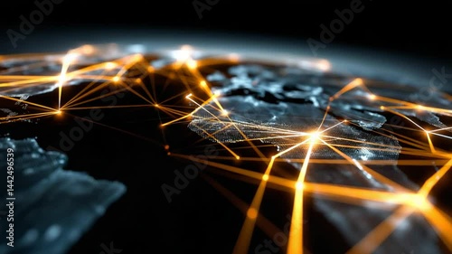 A dynamic digital logistics network enhancing international trade and commerce efficiency.