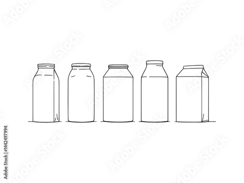 Old fashioned metal milk container hand drawn design