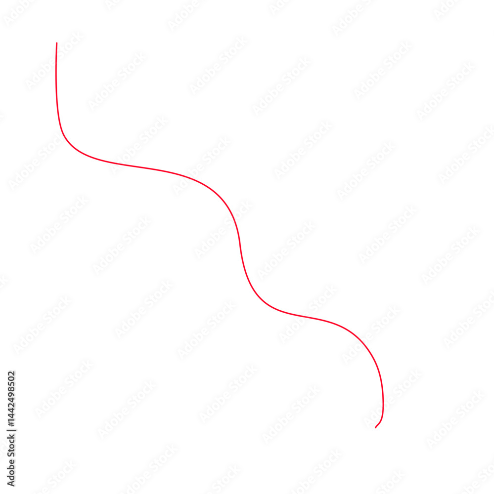 Curved Line Illustration in Red Curved Line Illustration in Red