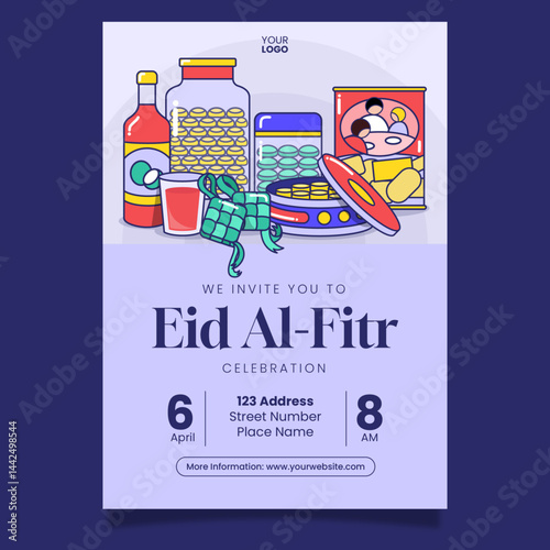 Muslim Card Eid Al Fitr Celebration Muslim Mubarak Ramadan Poster Asian Icon