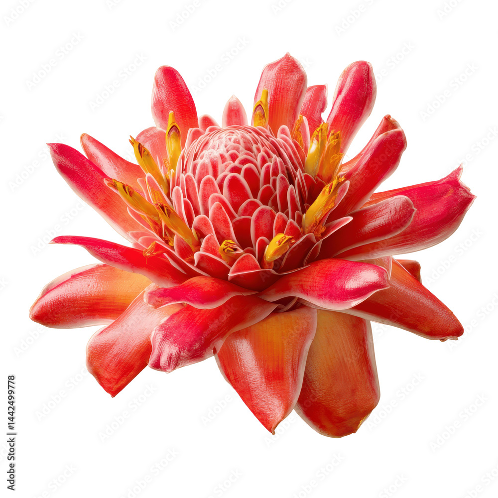 Obraz premium Vibrant Red Ginger Flower Close-up