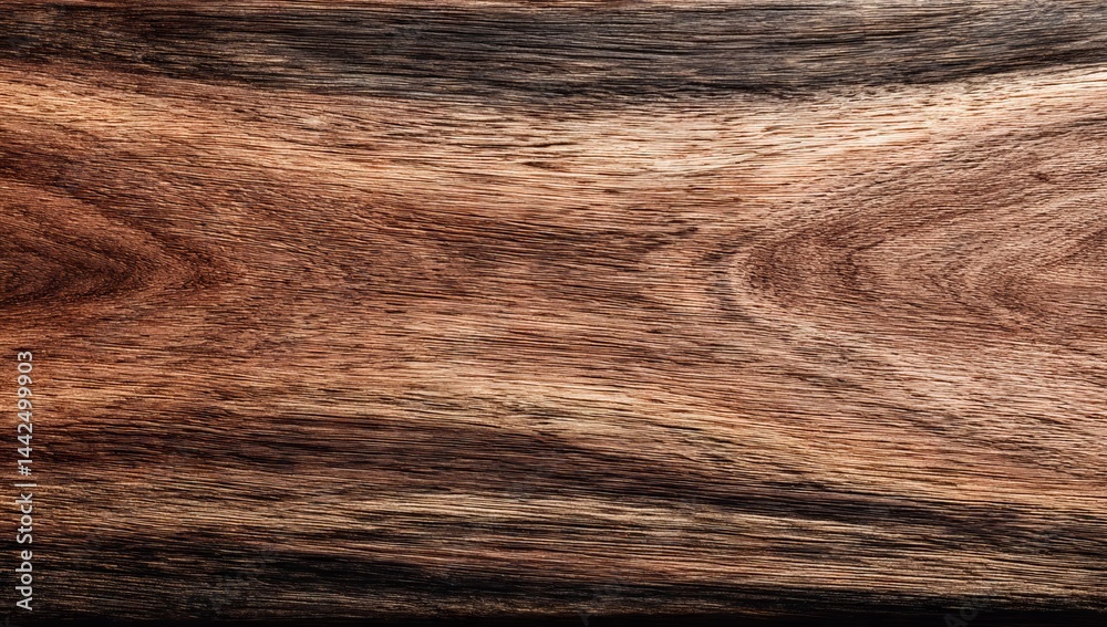 Fototapeta premium The background features a walnut wood texture, available in a wide format and presented in black, showcasing its natural texture for use as a desktop image