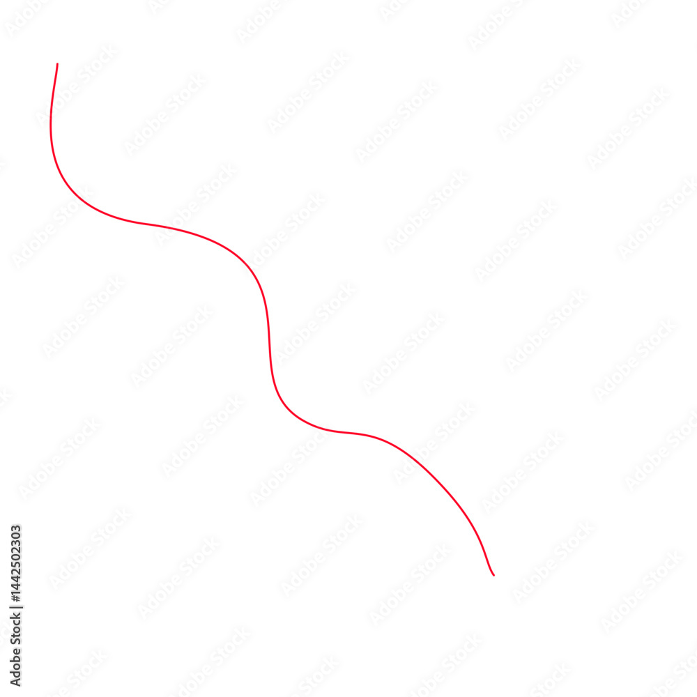 Curved Line Illustration in Red Curved Line Illustration in Red
