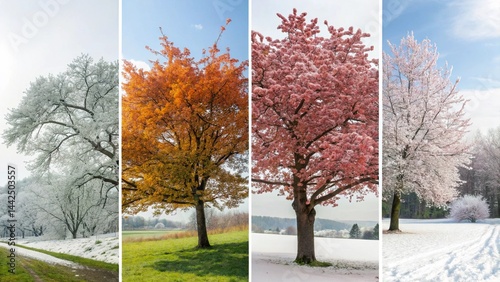 trees in four seasons