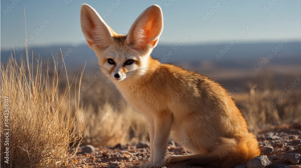 Fototapeta premium Fennec Fox Portrait: Desert Wildlife