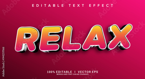 relax 3d vector text effect with modern style design