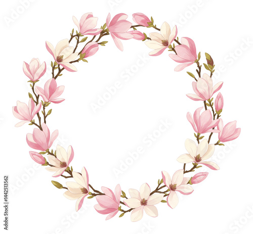 柔らかなピンクの花冠 春の優しい光