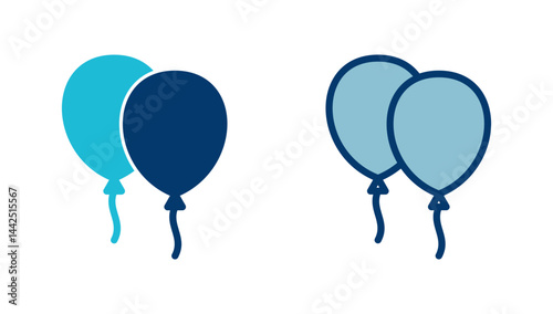 Balloon icon vector isolated on white background. party balloon icon decoration birthday vector. Balloon vector icon