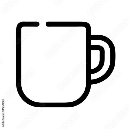 Simple graphic of a steaming hot coffee mug. A stylized, flat icon of a coffee mug filled with hot beverage, emitting steam.