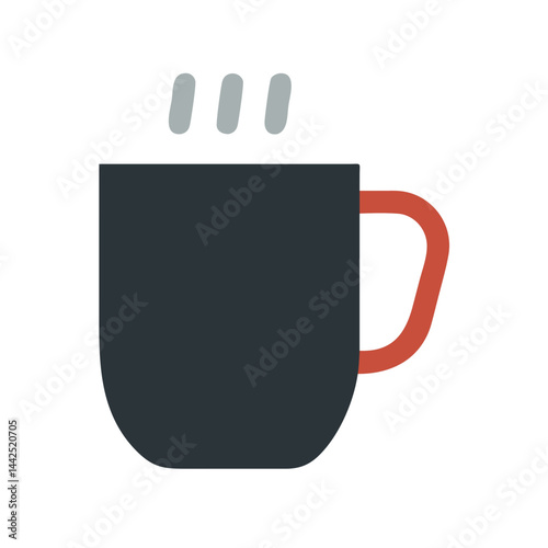 Simple teal mug icon, perfect for branding or design assets. A flat, vector illustration of a teal-colored mug.