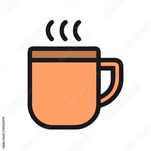 Simple teal mug icon, perfect for branding or design assets. A flat, vector illustration of a teal-colored mug.
