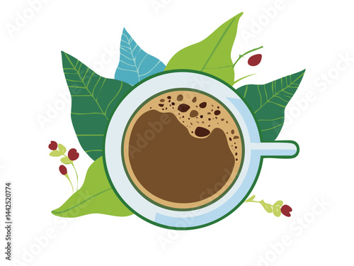 vector illustration of a filipino drinks Kapeng Barako (Strong Native Coffee from Batangas)