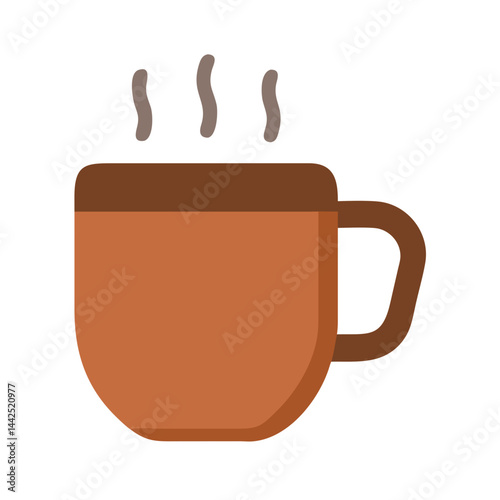 Simple teal mug icon, perfect for branding or design assets. A flat, vector illustration of a teal-colored mug.