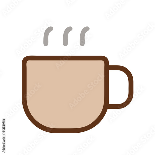 Simple teal mug icon, perfect for branding or design assets. A flat, vector illustration of a teal-colored mug.