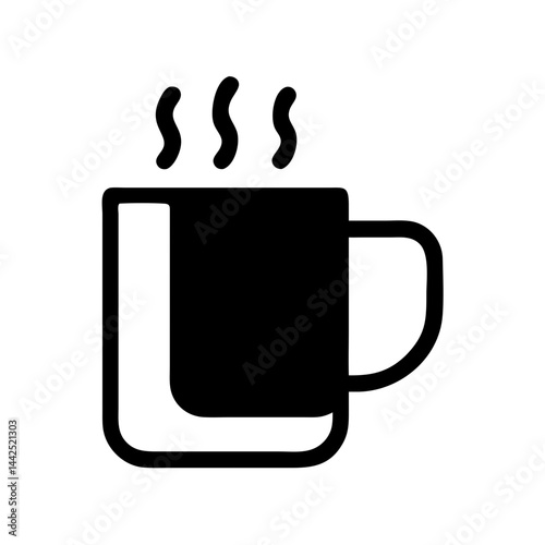 Simple teal mug icon, perfect for branding or design assets. A flat, vector illustration of a teal-colored mug.