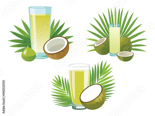 vector illustration of a filipino drinks Lambanog (Coconut Distilled Spirit)