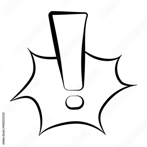 Comic Attention Icon, Icons that express awareness, discovery, attention, and emphasis, Simple Icon Vector Design, best used for presentation, application, web and banner