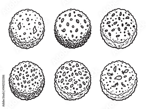 simple line art falafel logo vector with vegetables and bread 