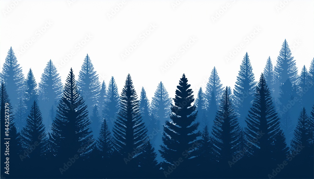 Forest blackforest vector illustration banner landscape panorama - Blue silhouette of spruc (2) Forest blackforest vector illustration banner landscape panorama - Blue silhouette of spruc (2)