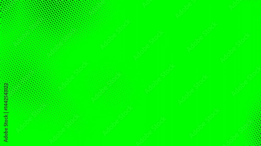 Halftone comic dots green screen Pop Art Style Dotted loop 4K Animation and copy space Retro dotted texture comic background animation