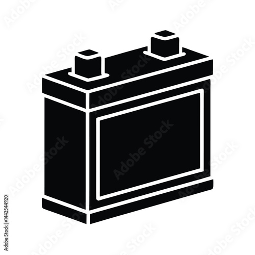Minimal Silhouette Icon of 9 Volt Battery