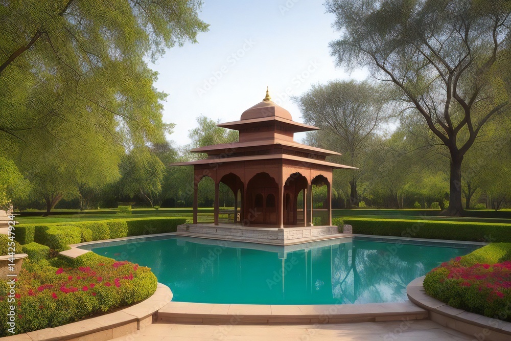 Fototapeta premium Mughal Pichwai Garden